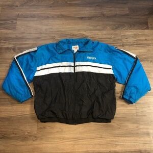 Perry Ellis America Men's Size 2XL Blue Black Zip Up Windbreaker Jacket